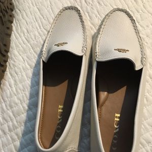 Coach white driving Mocs